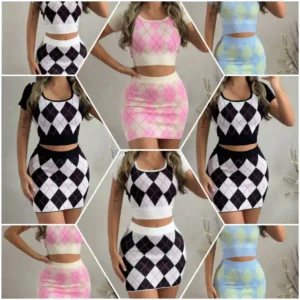 Conjunto femenino de hilo transpirable para el verano, color negro